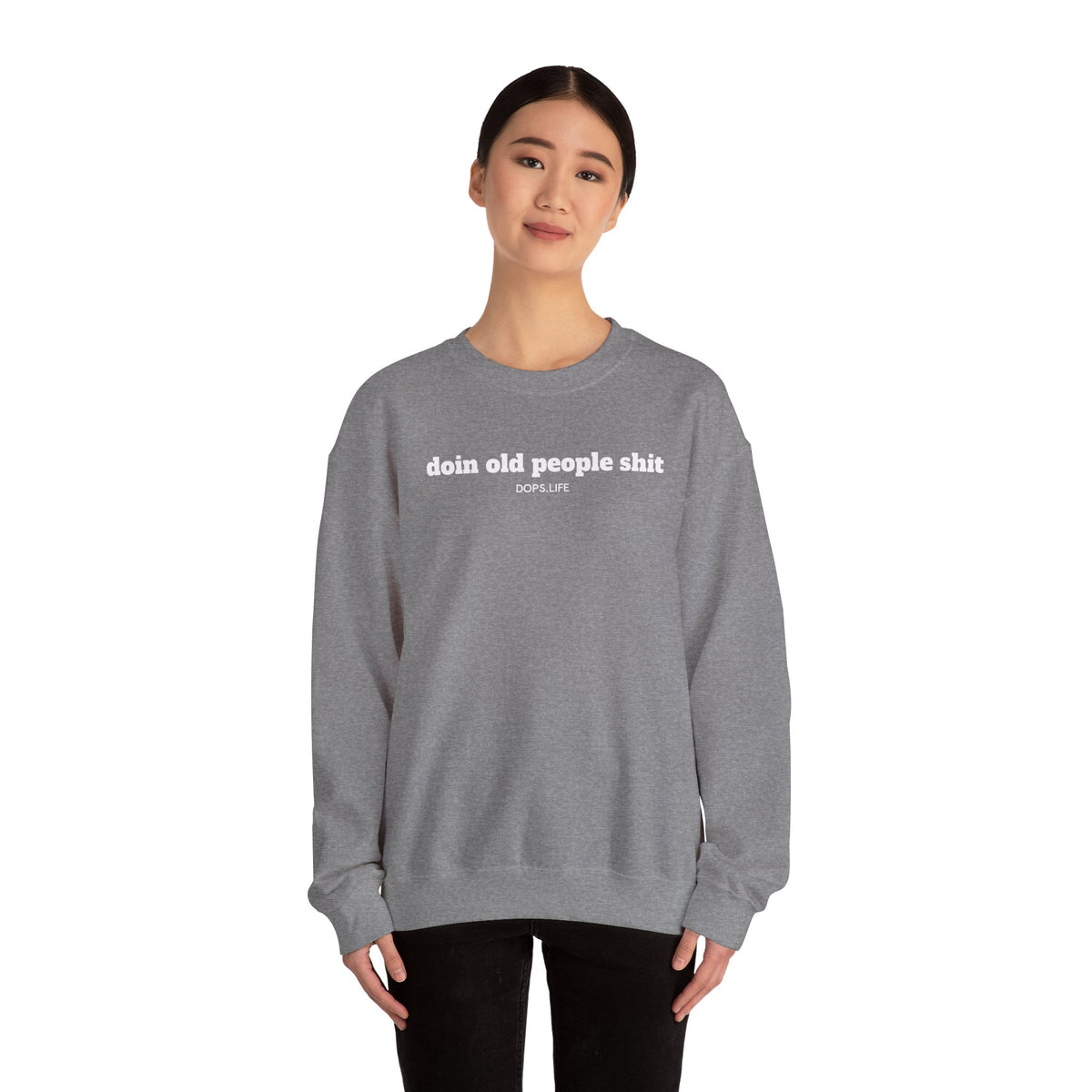 DOPS - White Letter Unisex Heavy Blend™ Crewneck Sweatshirt